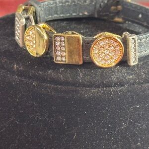 Touchstone Crystal Gold and Silver Bracelet with Sparkling Accents